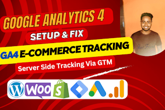 fix or setup ga4 ecommerce server side tracking, google analytics4 via GTM