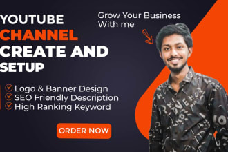 create setup and optimize youtube channel with logo and banner