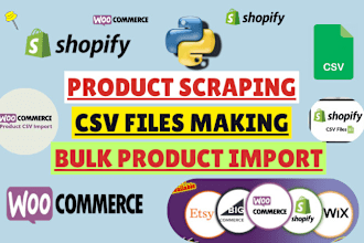scrape and import products from woocommerce to shopify