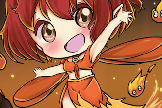 draw cute custom chibi character or avatar