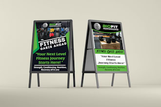 design a frame sign, sandwich board, hoarding, billboard, yard sign