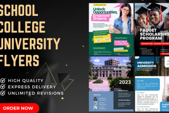 design school, college, university, travel, summer camp, and boot camp flyers
