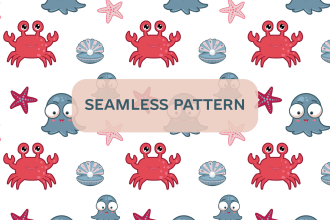 make a seamless repeat pattern in a cute, kawaii style for the nursery, clothes