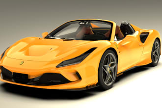 do 3d car modeling using blender, rendering using keyshot