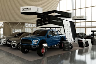 design photorealistic 3d product displays, trade booth, retail and gondolas