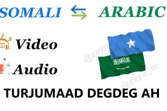 translate any doc, video, audio or PDF from somali to arabic