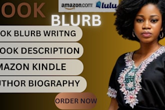 write a captivating book blurb, ebook description, author bio, amazon kindle