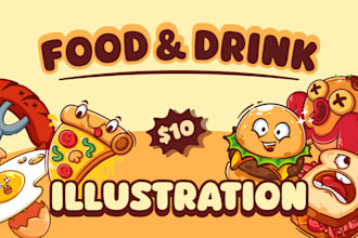 draw cute food illustration