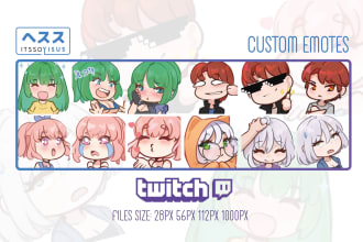 do custom anime emotes for twitch, vtubers, pngtubers