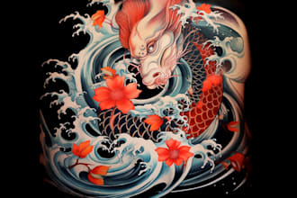 make original custom japanese tattoo design for you
