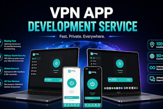 do VPN app development ios android mac PC with admin panel wireguard, openvpn v2