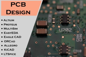 create pcb design in altium, easy eda, eagle cad and proteus