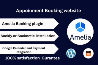 create appointment booking website using amelia booking or bookly or booknetic