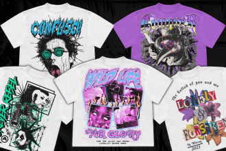 create brutalism, luxury, vintage streetwear tshirt design