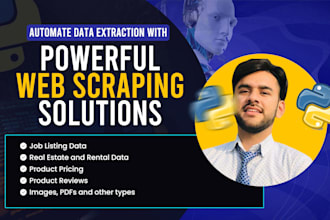 do python web scraping and create data scraper using node for machine learning