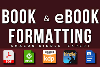 do KDP ebook, book formatting and layout design for amazon kindle and paperback