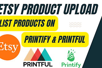 do etsy seo listing, product upload on etsy and printful