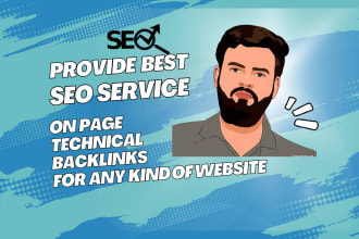 do onpage technical backlink SEO service on wordpress shopify wix squarespace
