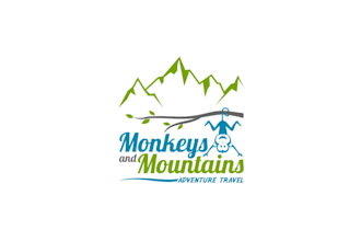 design fantastically unique monkeys and mountains logo
