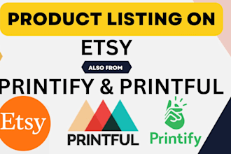 do etsy seo listing, product upload on etsy and printful