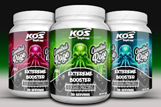 do premium pre workout label design