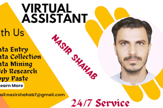 do data entry, web scraping, excel, typing, copy paste work