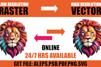 manually redraw your logo into a clean, scalable vector format within 24 hours
