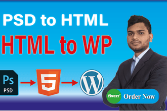 convert PSD to HTML, figma to HTML, sketch to HTML, HTML to wordpress