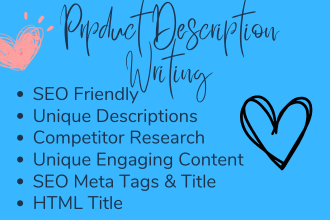 write SEO friendly shopify product descriptions