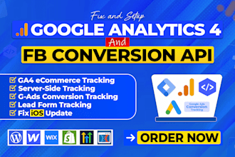 fix or setup ga4 ecommerce tracking, ads conversion tracking by GTM, ga4 issues