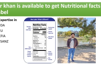 create your fda,cfia,eu and fsanz nutrition facts label