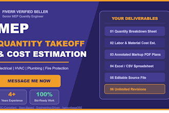 do quantity takeoff material of construction estimation