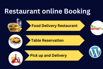 design restaurant reservation website, food delivery website