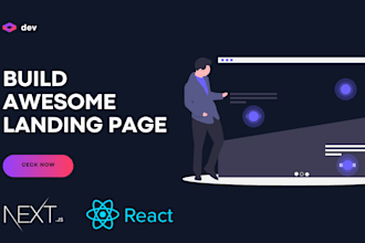 build a responsive landing page using react js or next js