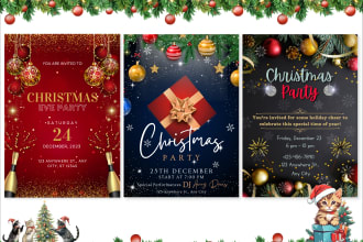 design amazing christmas card, greeting or holiday card