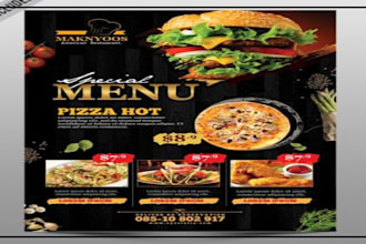 create  modern creative restaurant food menu card and logo