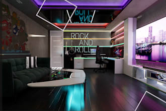 do design and render gamer room
