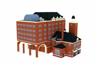 make 3d buildings realistic with low poly