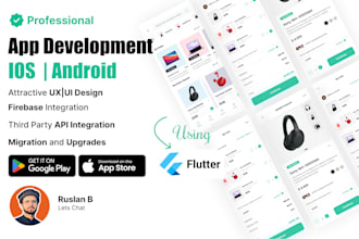 make a hybrid flutter mobile app development for android and ios app