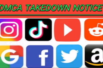 send dmca takedown notice tiktok,ig, reddit,fb,twitter,yt,google under dmca