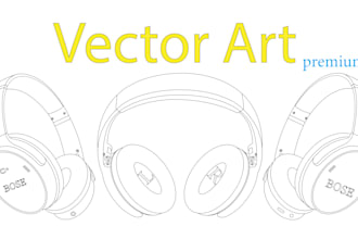 draw a flawless vector line art of your any product, image