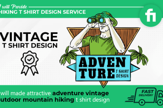 made adventure vintage outdoor mountain hiking t shirt design