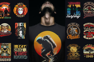 do custom groovy retro vintage bulk t shirt graphic and merch design