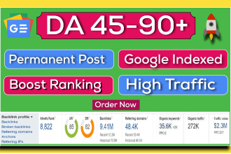 rank your site with seo dofollow  backlink guest post on high da site