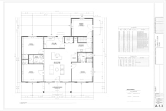 draft  architectural floor plan, convert pdf to autocad and revit