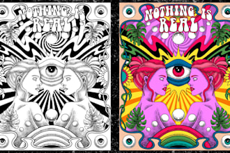 draw colorful psychedelic trippy illustrations