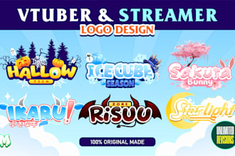 design custom anime style logo vtuber for twitch or youtube