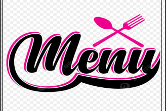 do a food,  bakery, coffee shop,  menu , restaurant logo