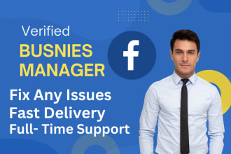 fix and provide facebook business manager with profile