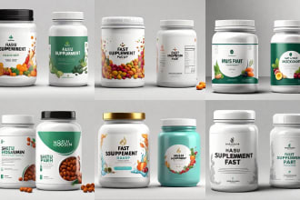 do cbd and supplement label design with 3d mockup